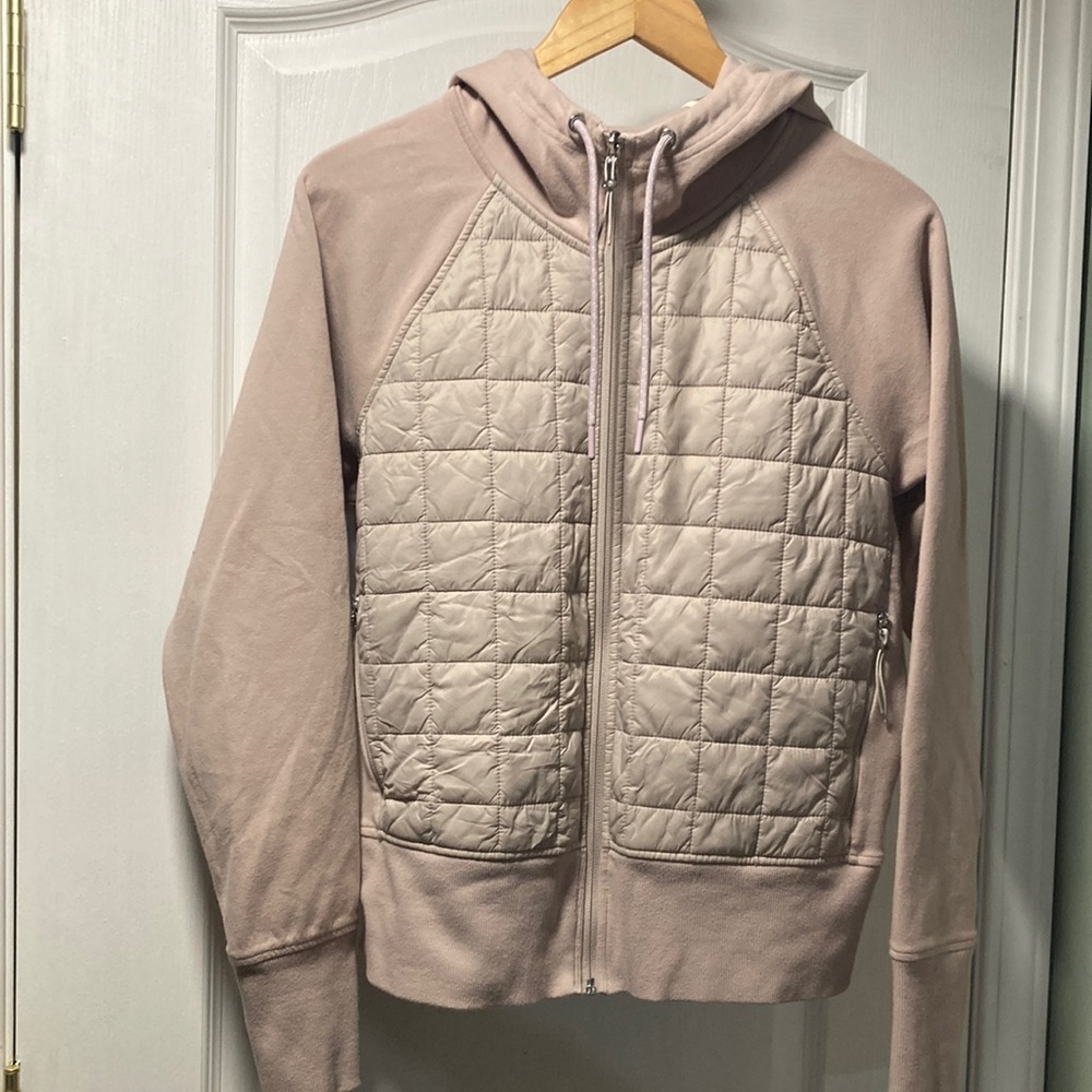 Women's Quilted Hooded Jacket - Blush